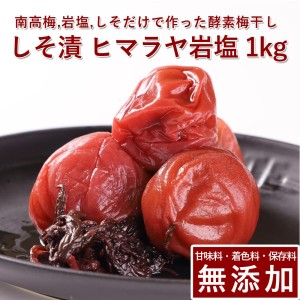 梅干し 無添加 無農薬 しそ漬 1kg ヒマラヤ 岩塩 南高梅 酵素 梅干し 紫蘇 国産 ギフト 甘味料 着色料 無添加 栽培期間中農薬不使用 彩り屋 現在入荷待ち【送料無料】