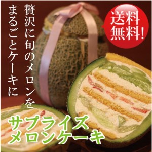 お祝い プレゼント 誕生日ケーキ 送料無料 ギフト 贈り物 メロンを使ったサプライズまるごとメロンケーキ【送料無料】